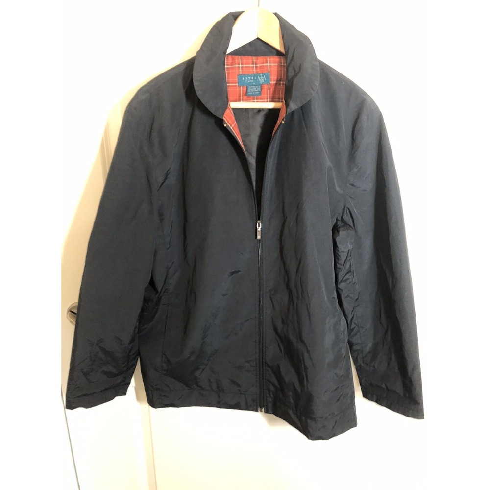 Vintage Astra Classic Jacket Mens Extra Large Black Full Zip Casual Comfort Coat